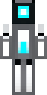 a sleek white service robot with a single cyan sensor