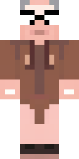 a friendly villager librarian in brown robes with glasses