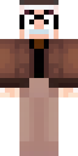 a friendly villager librarian in brown robes with glasses