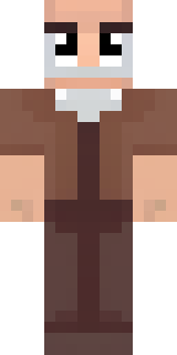 a friendly villager librarian in brown robes with glasses