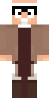 a friendly villager librarian in brown robes with glasses