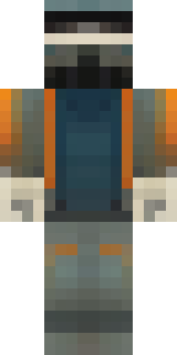 a battle-worn pilot in orange plating with scorch marks