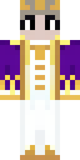a young king in an ermine-trimmed purple cloak and gold crown