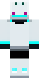 a sleek white service robot with a single cyan sensor