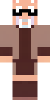 a friendly villager librarian in brown robes with glasses