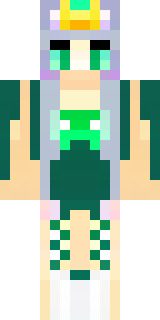 a queen in a flowing emerald gown with a silver tiara