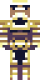 a piglin brute in gold armor with a snout and tusks