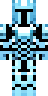 a frost knight in ice-blue armor rimed with snow