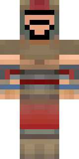 a gladiator in bronze arm guards and a red-plumed helmet