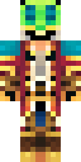 a golden pirate with an eyepatch and a parrot on the shoulder