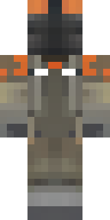 a battle-worn pilot in orange plating with scorch marks