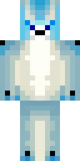 a snow fox spirit in white fur with blue markings