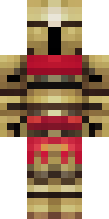 a gladiator in bronze arm guards and a red-plumed helmet