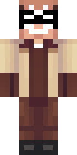 a friendly villager librarian in brown robes with glasses