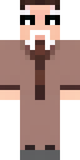 a friendly villager librarian in brown robes with glasses