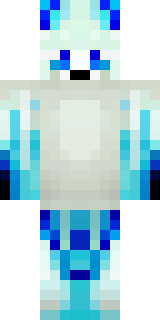 a snow fox spirit in white fur with blue markings