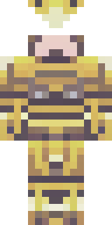 a piglin brute in gold armor with a snout and tusks