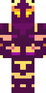 a nether hunter in crimson hide with glowing gold trim