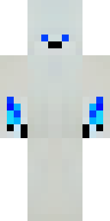 a snow fox spirit in white fur with blue markings