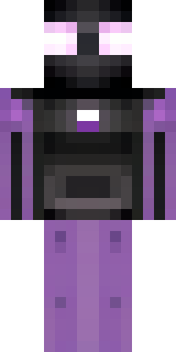 an enderman-inspired figure, tall and black with purple eyes