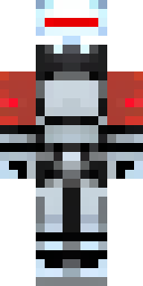 a chrome-armed enforcer in dark tactical gear with red optics