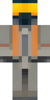 a battle-worn pilot in orange plating with scorch marks