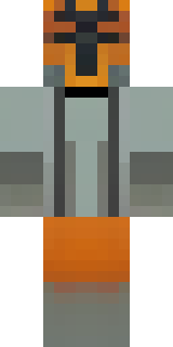 a battle-worn pilot in orange plating with scorch marks