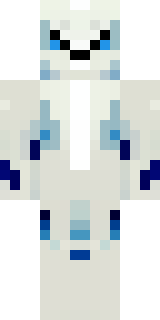 a snow fox spirit in white fur with blue markings