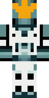 a mecha pilot in a white flight suit with a segmented helmet