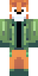an anthropomorphic fox in a green explorer jacket