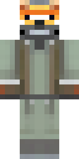 a battle-worn pilot in orange plating with scorch marks