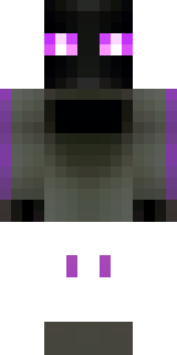 an enderman-inspired figure, tall and black with purple eyes