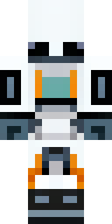 a mecha pilot in a white flight suit with a segmented helmet