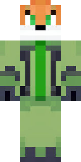 an anthropomorphic fox in a green explorer jacket