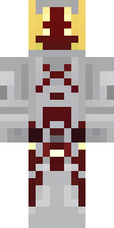 a nether hunter in crimson hide with glowing gold trim