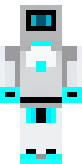 a sleek white service robot with a single cyan sensor