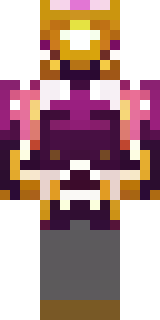 a nether hunter in crimson hide with glowing gold trim