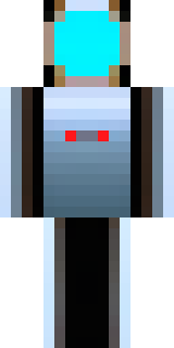 a chrome android with glowing blue eyes and exposed joints