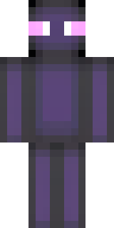 an enderman-inspired figure, tall and black with purple eyes