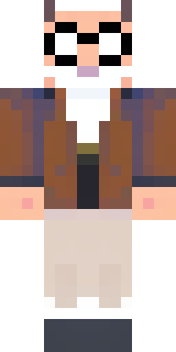 a friendly villager librarian in brown robes with glasses