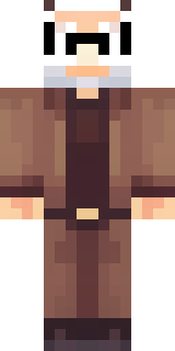a friendly villager librarian in brown robes with glasses