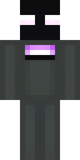 an enderman-inspired figure, tall and black with purple eyes
