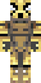 a piglin brute in gold armor with a snout and tusks