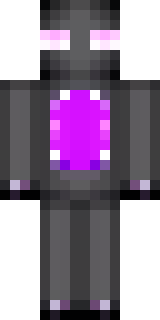 an enderman-inspired figure, tall and black with purple eyes