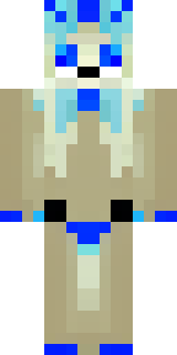 a snow fox spirit in white fur with blue markings