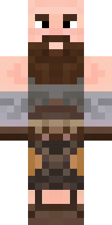 a viking warrior in fur and iron with a braided beard