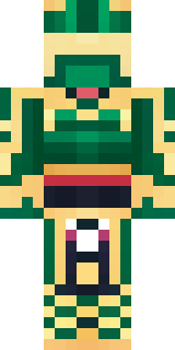 a jade samurai in green and gold ceremonial armor