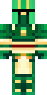 a jade samurai in green and gold ceremonial armor