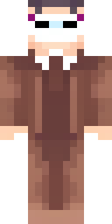 a friendly villager librarian in brown robes with glasses