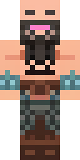 a viking warrior in fur and iron with a braided beard